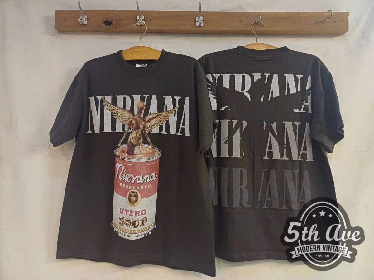 Nirvana Condensed Soup can In Utero European tour 1994 - New Vintage Band T shirt - Vintage Band Shirts