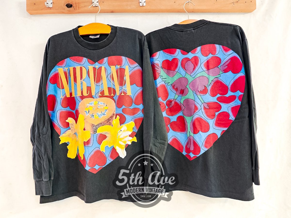 Nirvana 'Heart - Shaped Box' - Long Sleeve Vintage Reprint Band T-Shirt - Vintage Band Shirts