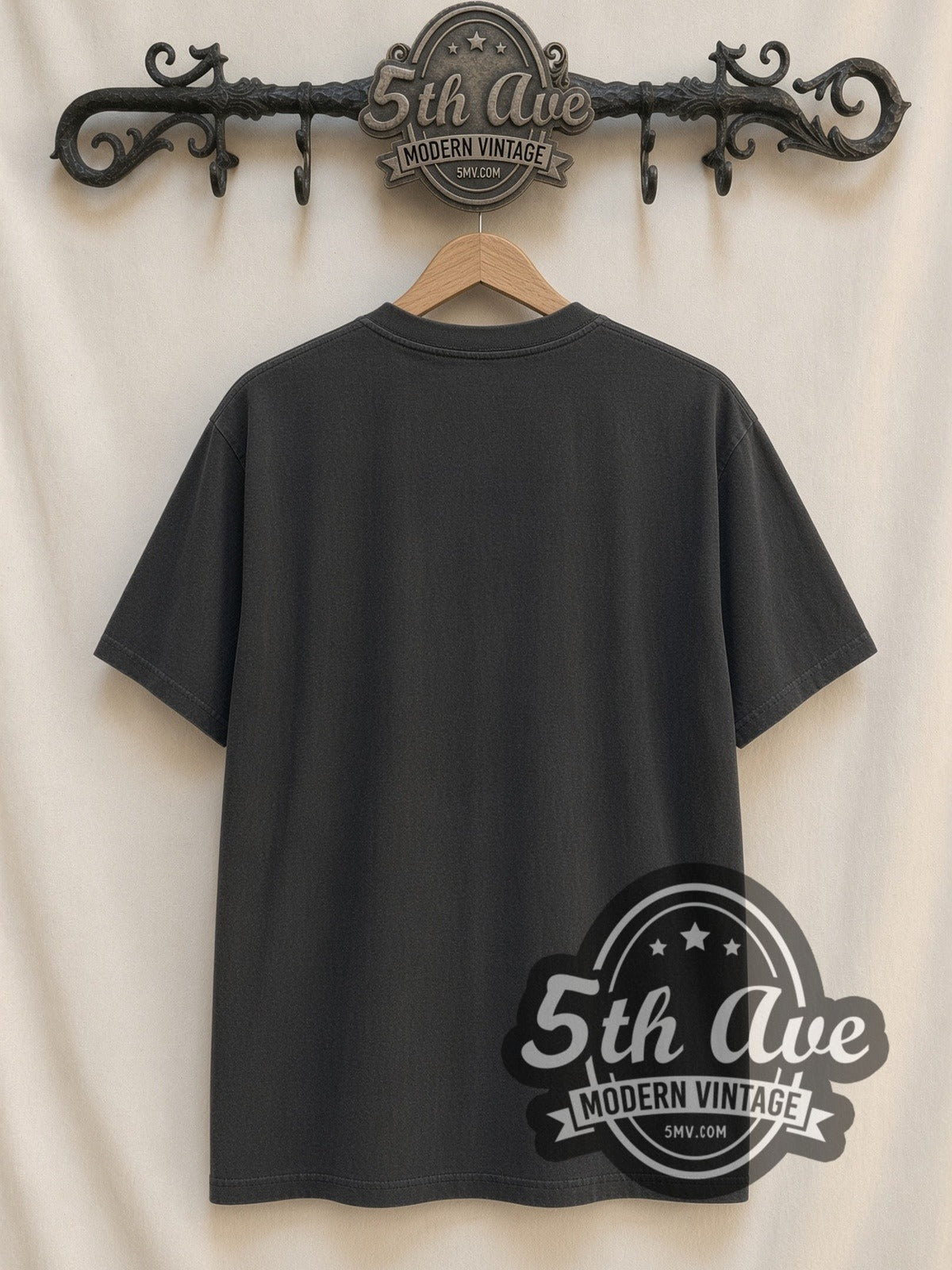 Nirvana In Utero Anatomical Angel Charcoal vintage band t-shirt, back view on the 5MV rack