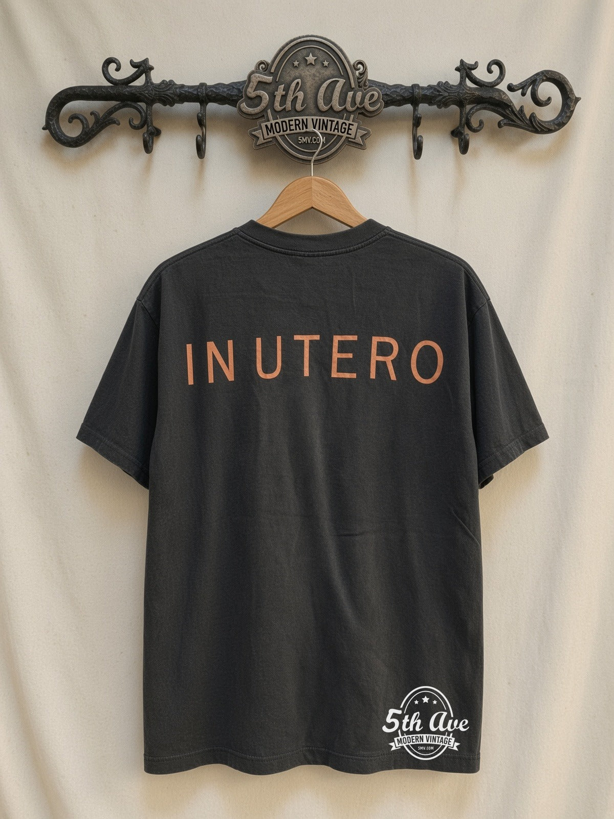 Nirvana In Utero Anatomical Angel Peach vintage t-shirt back on rack