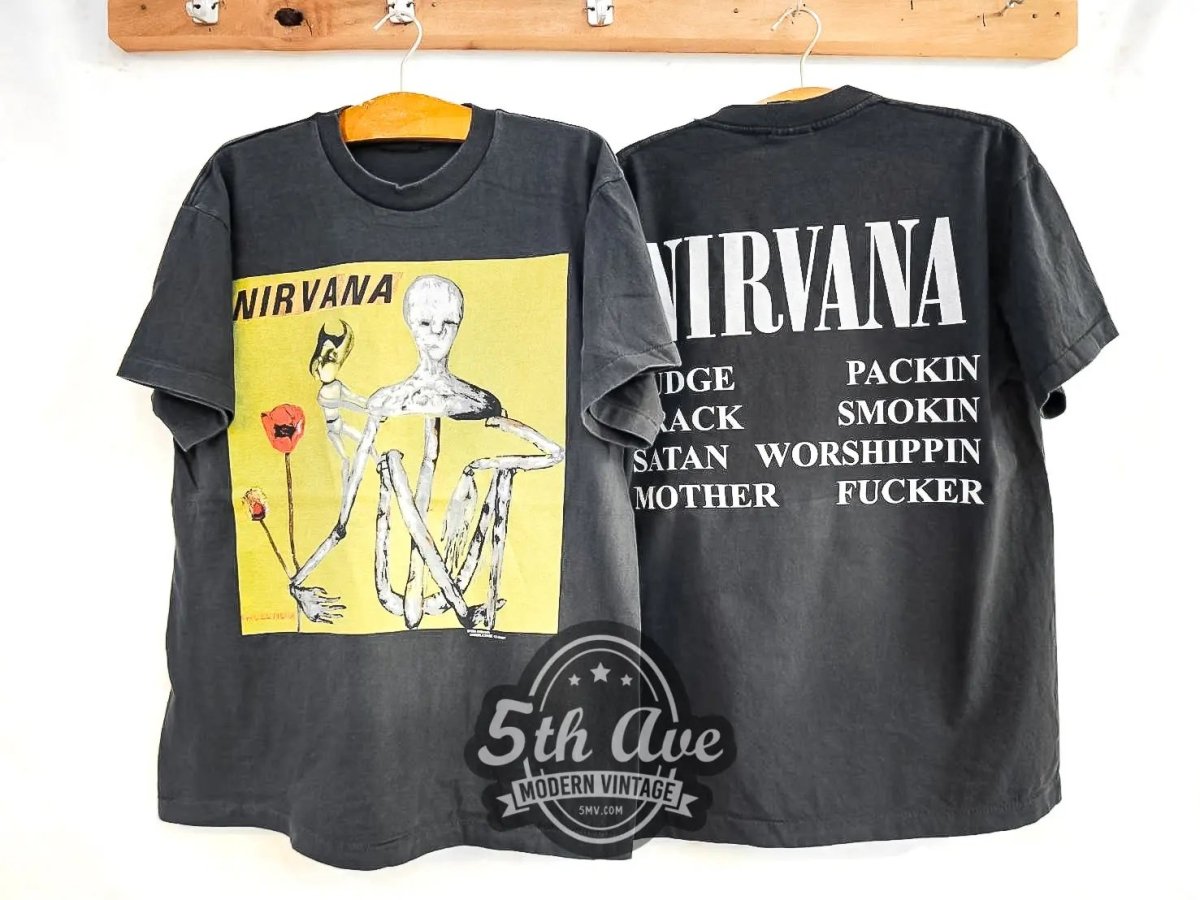 Nirvana inFamous "Fudge Packin, Crack Smokin, Satan Worshippin, Motherfuckers" - Vintage Reprint Band T-Shirt - Vintage Band Shirts