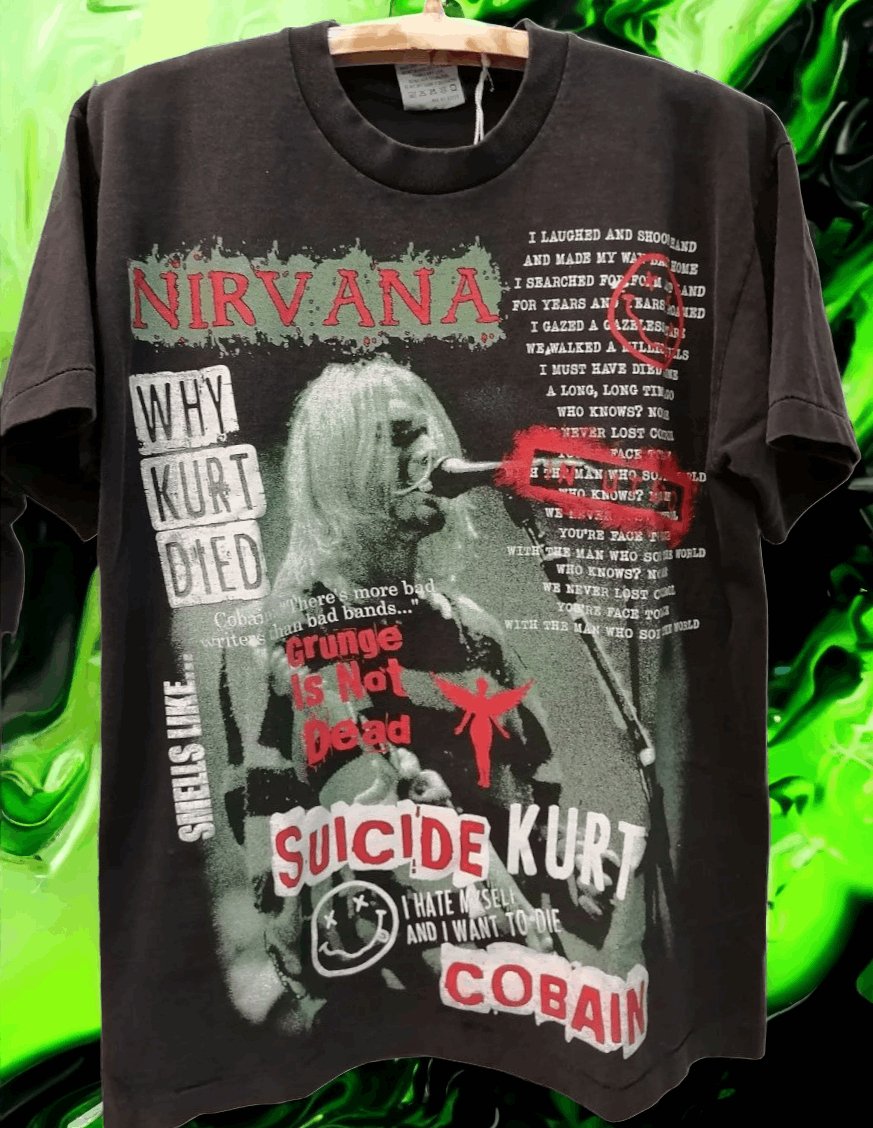 Nirvana Kurt Cobain Bootleg Single Stitch Shirt - Vintage Band Shirts