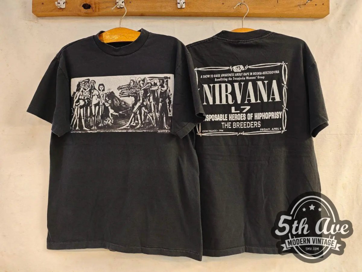 Nirvana, L7, The Disposable Heroes Of Hiphoprisy and The Breeders concert 1993 - New Vintage Band T shirt - Vintage Band Shirts
