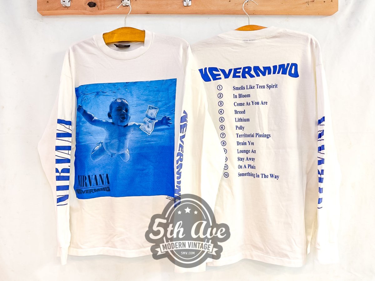 Nirvana Nevermind - Long Sleeve Vintage Reprint Band T-Shirt - Vintage Band Shirts