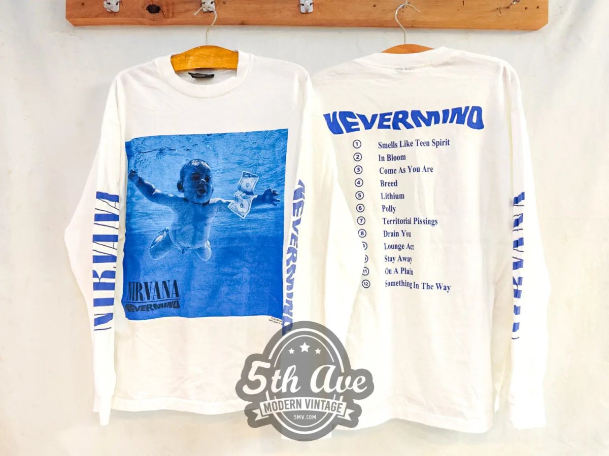Nirvana Nevermind - New Vintage Band Long Sleeve T shirt - Vintage Band Shirts