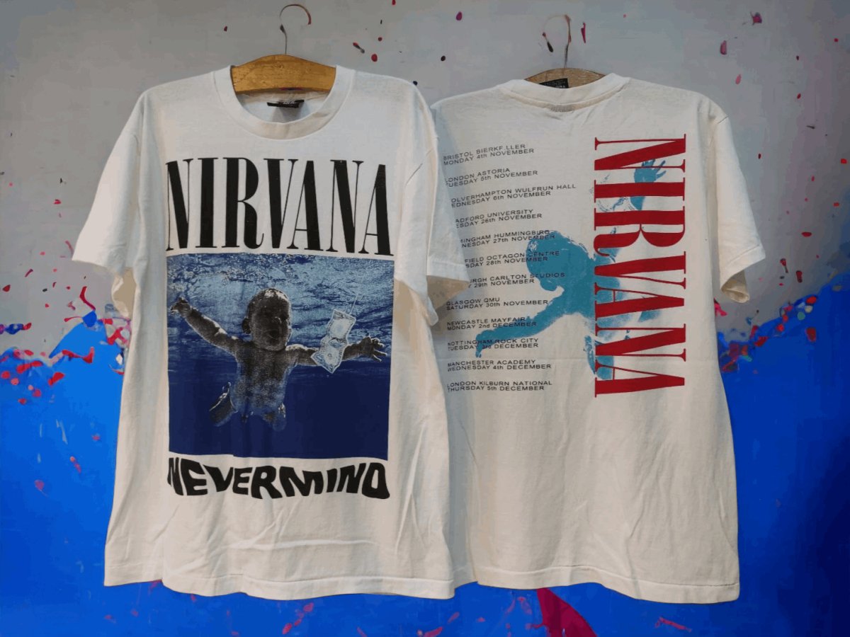 Nirvana Nevermind Single Stitch T shirt. - Vintage Band Shirts