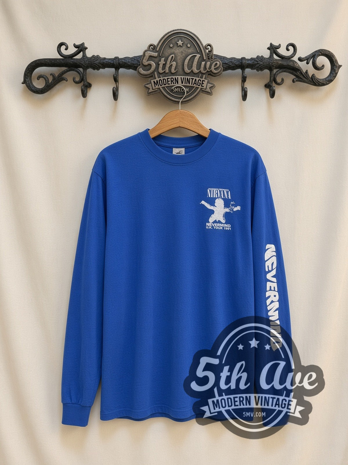 Nirvana Nevermind UK Tour 1991 Long Sleeve Vintage Band T-Shirt