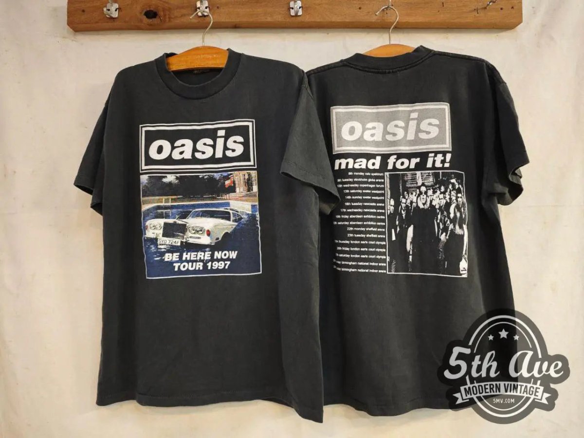 Oasis Be Here Now Tour 1997 - New Vintage Band T shirt - Vintage Band Shirts