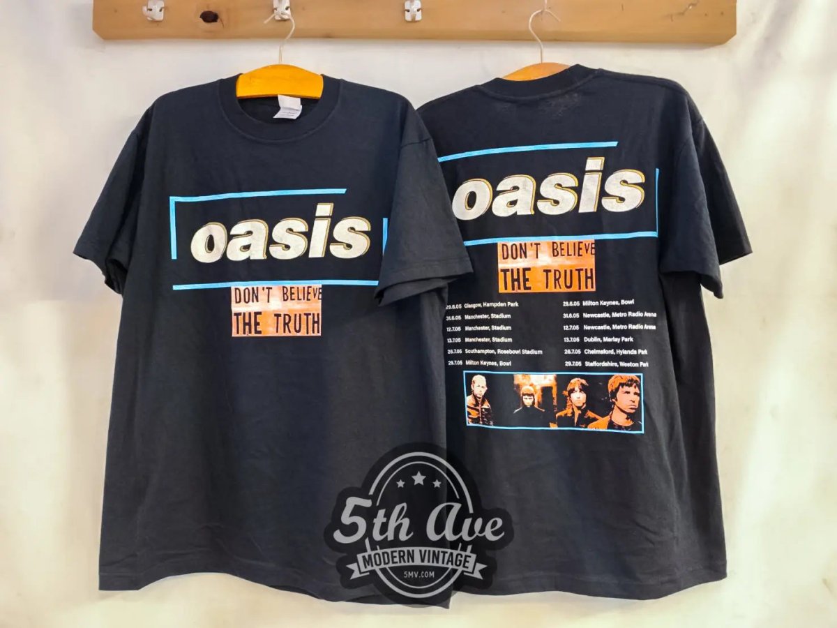 Oasis Don't Believe the Truth World Tour 2005 - New Vintage Band T shirt - Vintage Band Shirts