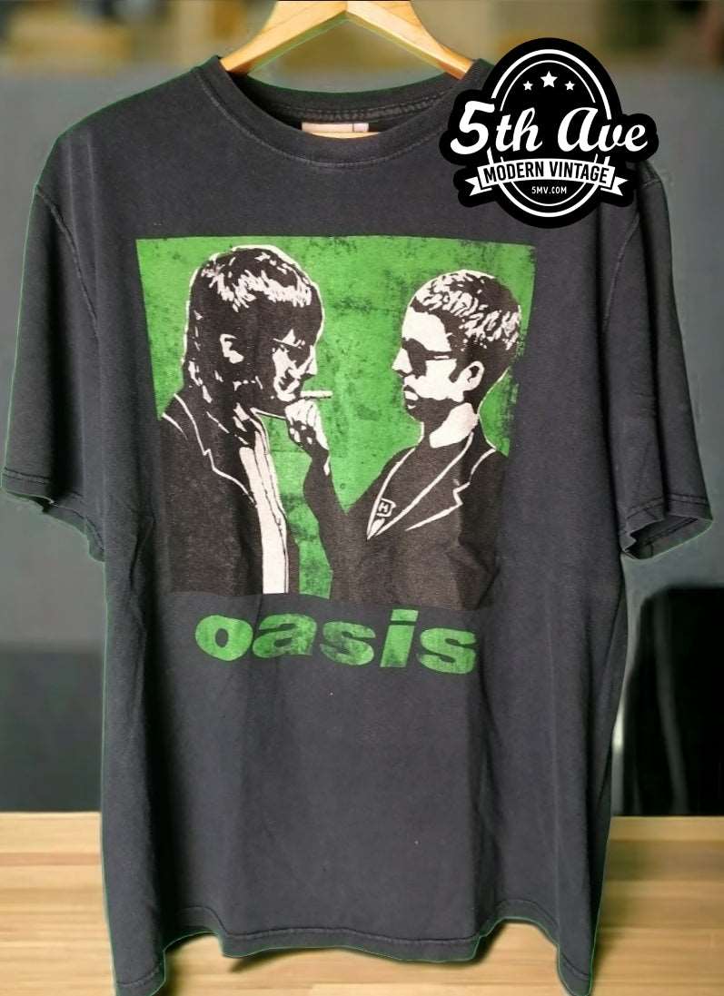 Oasis Gallagher Brothers Tee: Distressed Vintage Style with a Modern Twist - Vintage Band Shirts