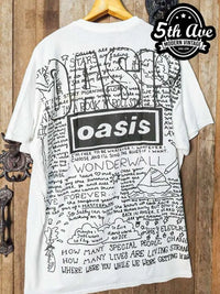 Buy The Rock Off Oasis Stripes 95 T Shirt In White