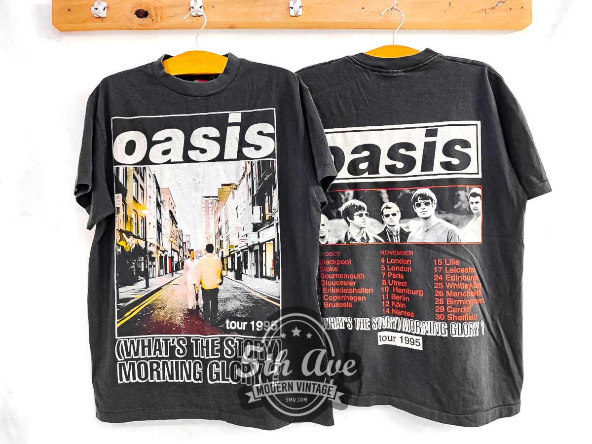 Oasis (What's the Story) Morning Glory? Tour 1995 - Vintage Reprint Band T-Shirt - Vintage Band Shirts