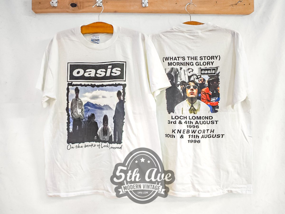 Oasis '(What's the Story) Morning Glory?' Tour 1996 - Vintage Reprint Band T-Shirt - Vintage Band Shirts