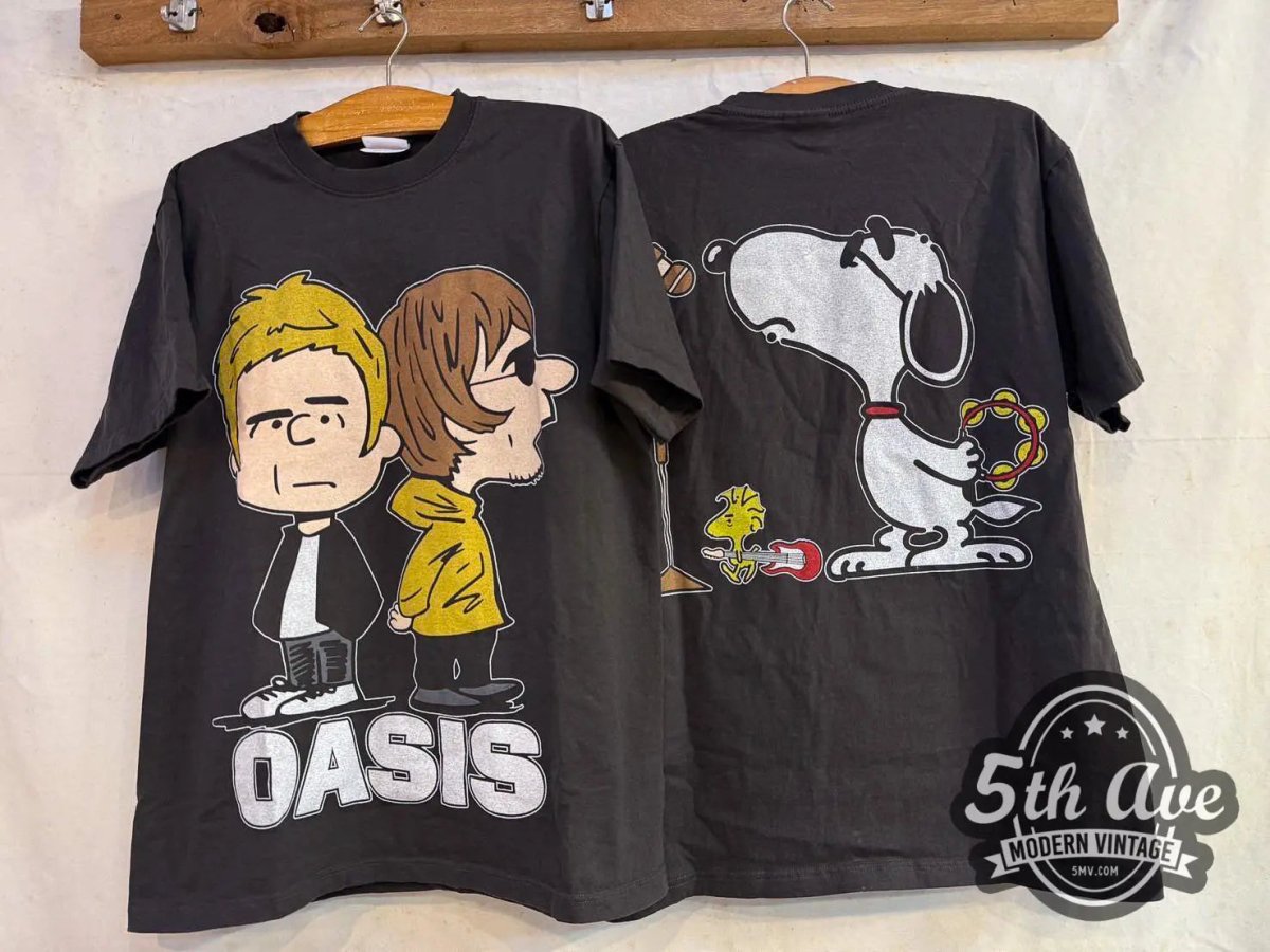 Oasis x Peanuts Snoopy - New Vintage Band T shirt - Vintage Band Shirts