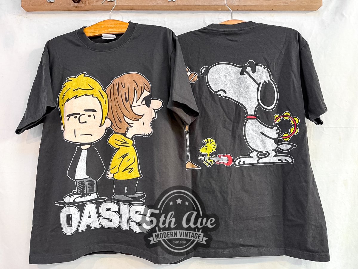 Oasis x Peanuts Snoopy - Vintage Reprint Band T-Shirt - Vintage Band Shirts