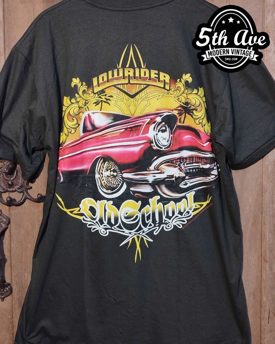 Old School - Rollin hard lowrider low rider car culture t shirt - Vintage Band Shirts