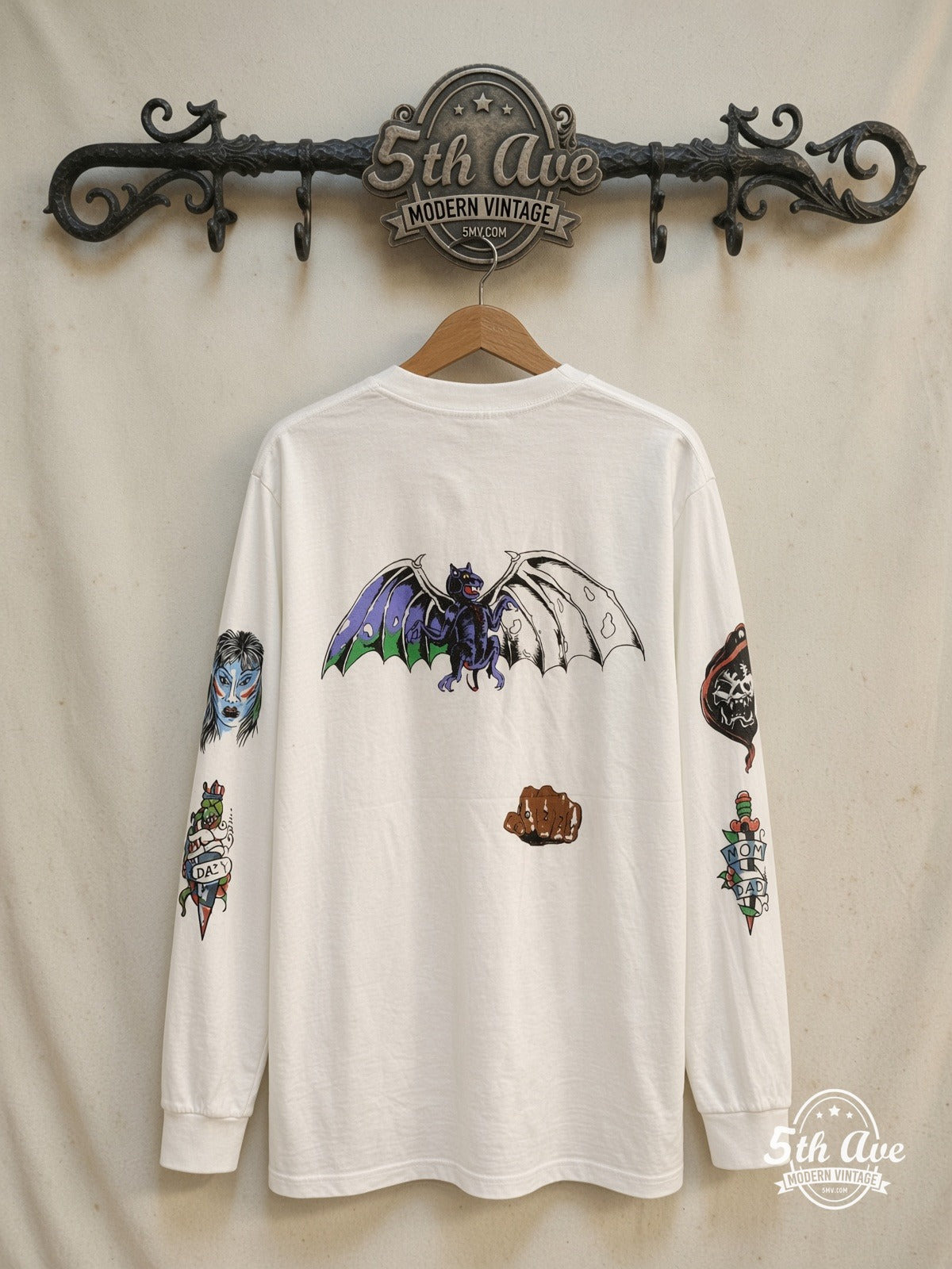Ozzy Osbourne Demon Bat Tattoo vintage t-shirt back on rack