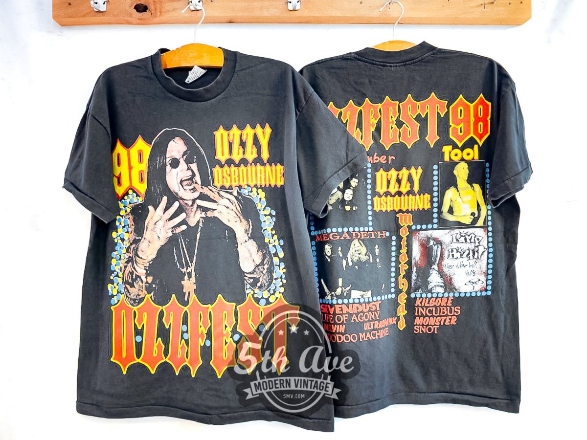 Ozzy Osbourne Ozzfest 1998 Tour - Vintage Reprint Band T-Shirt - Vintage Band Shirts