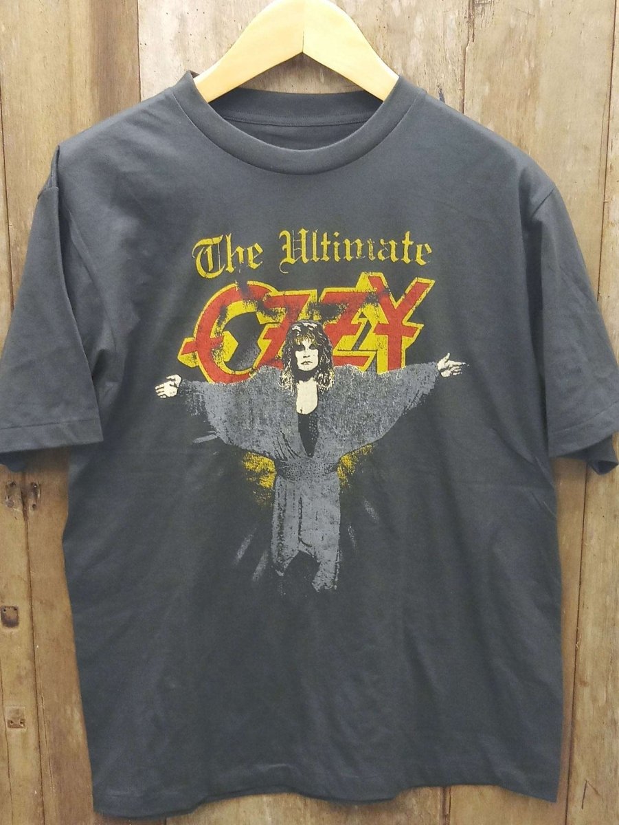 Ozzy Osbourne 'The Ultimate' Tee: A Rock Legend Tribute in Hand-Silkscreened Detail - Vintage Band Shirts