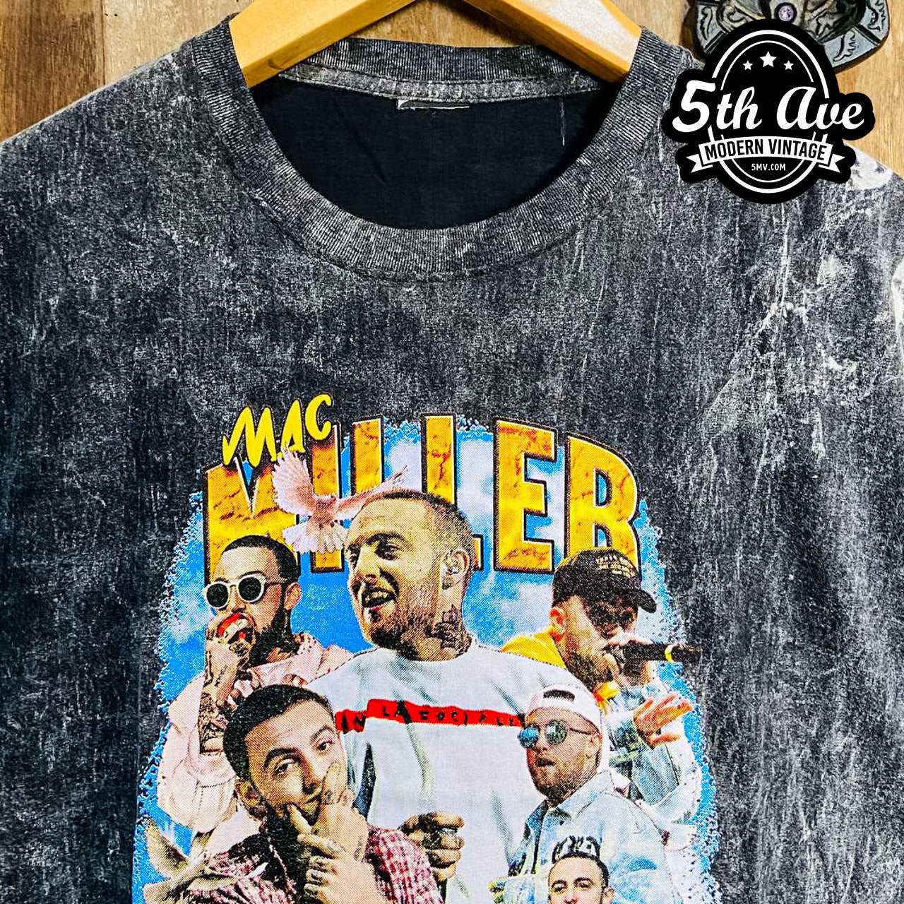 Mac Miller Blue Slide Park Album Cover T-Shirt Black