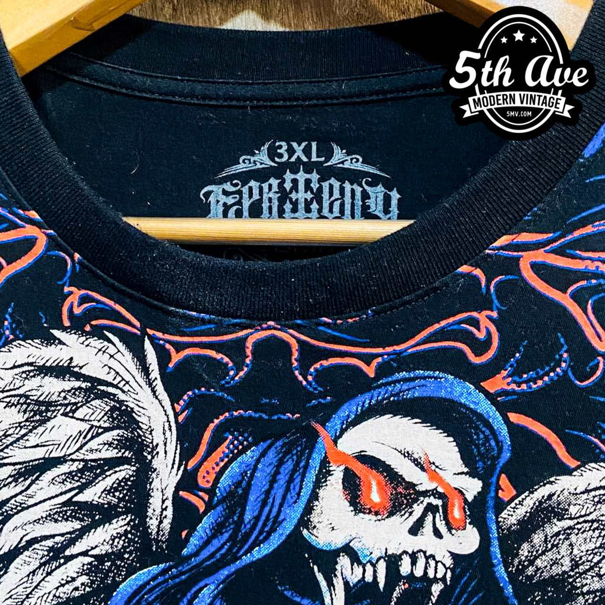 Model wearing Emperor Eternity - AOP all over print New vintage band tee