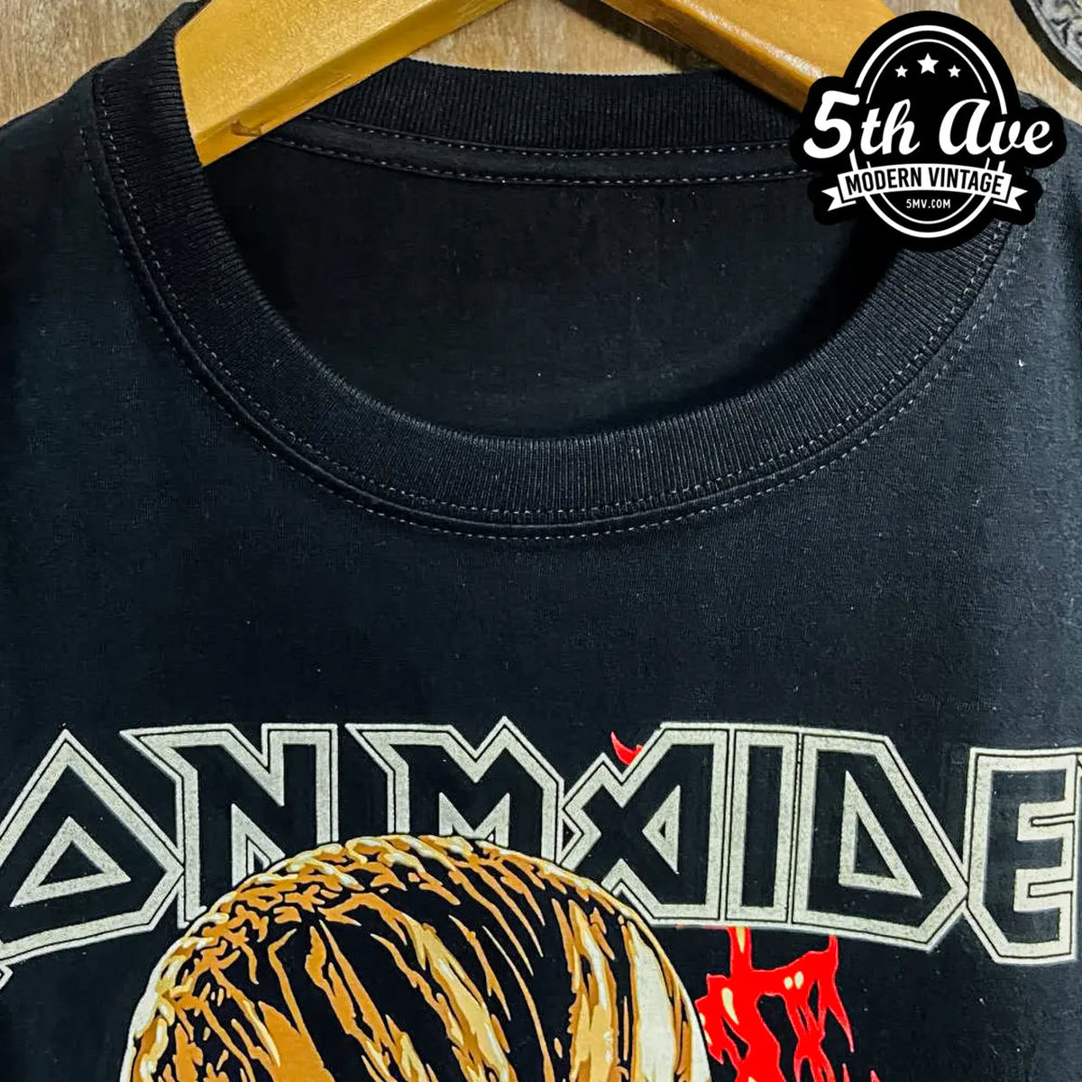 Model wearing Iron Maiden Live Chapter the Book of Souls - New vintage band tee