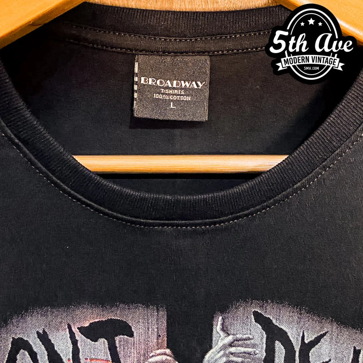 Model wearing The Walking Dead Don't Open Dead Inside - New Vintage Movie T-Shirt vintage band tee
