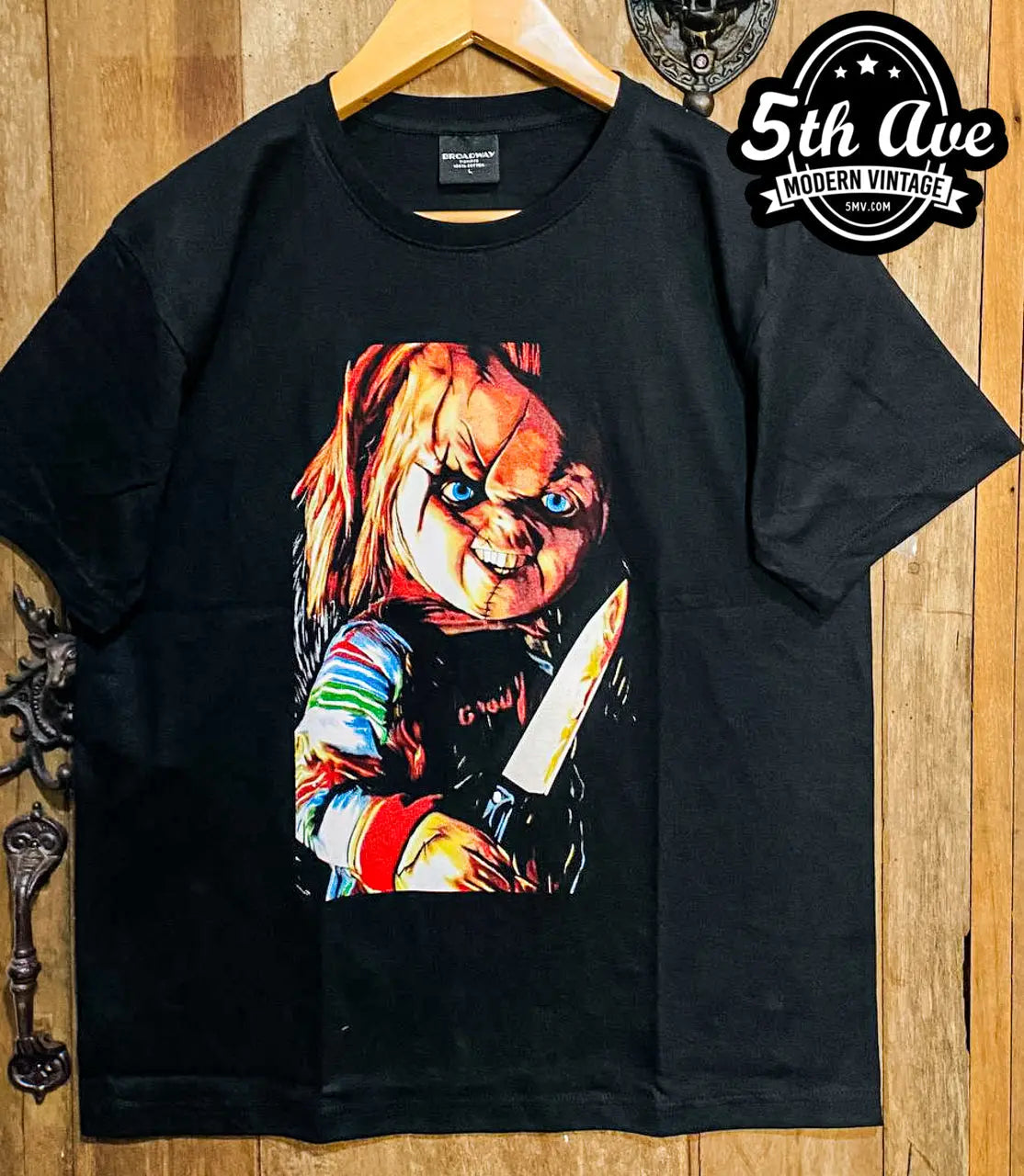 Chucky's Menace T-Shirt: Unleash the Horror vintage band t-shirt on rack