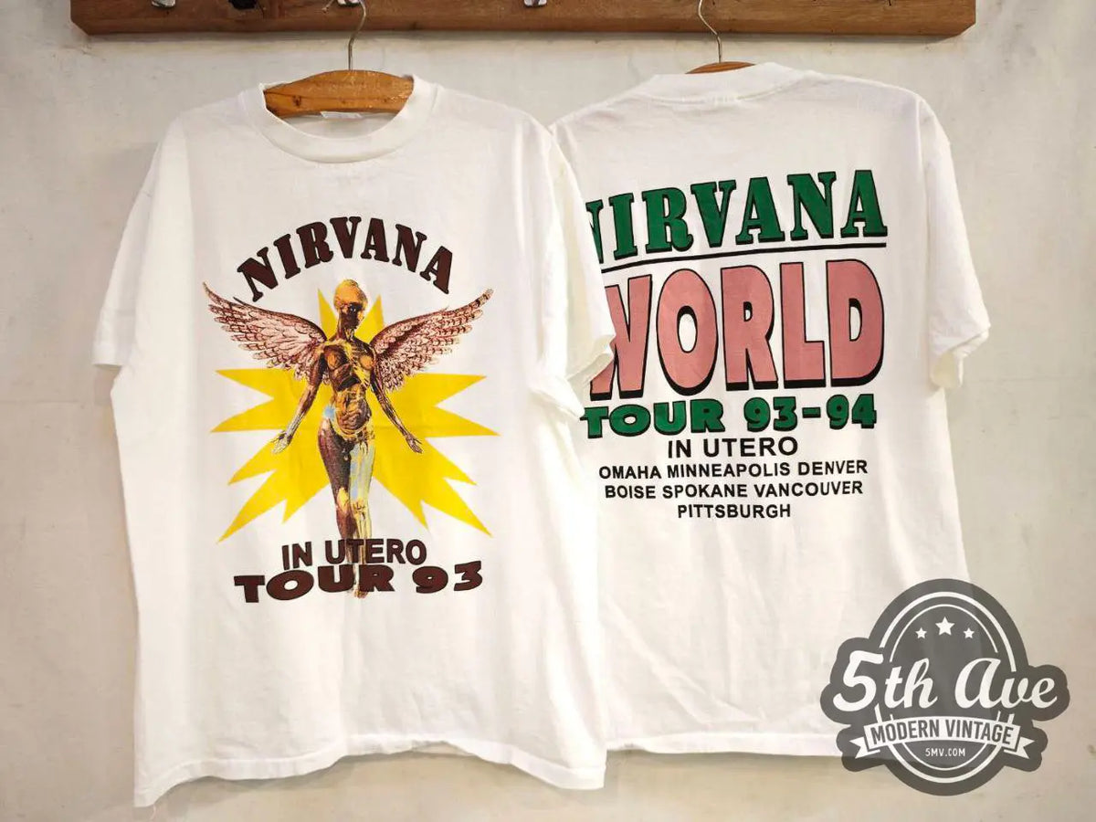 Nirvana In Utero World Tour 1993-1994 - New vintage band t-shirt on rack
