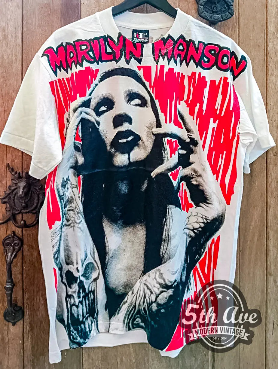 Marilyn Manson - AOP All Over Print New Vintage Band T shirt