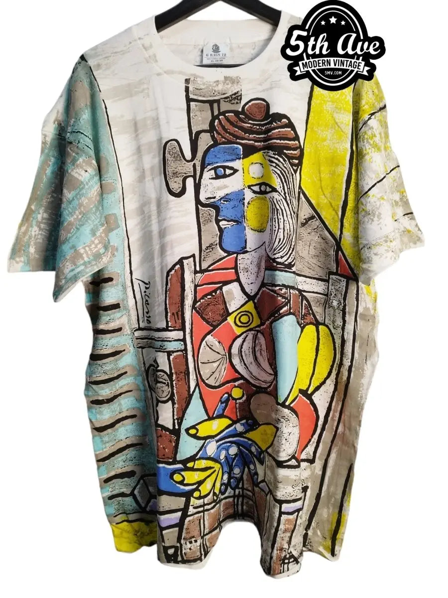 Picasso Hand Made OVP All Over Print Single Stitch T-Shirt vintage band t-shirt on rack