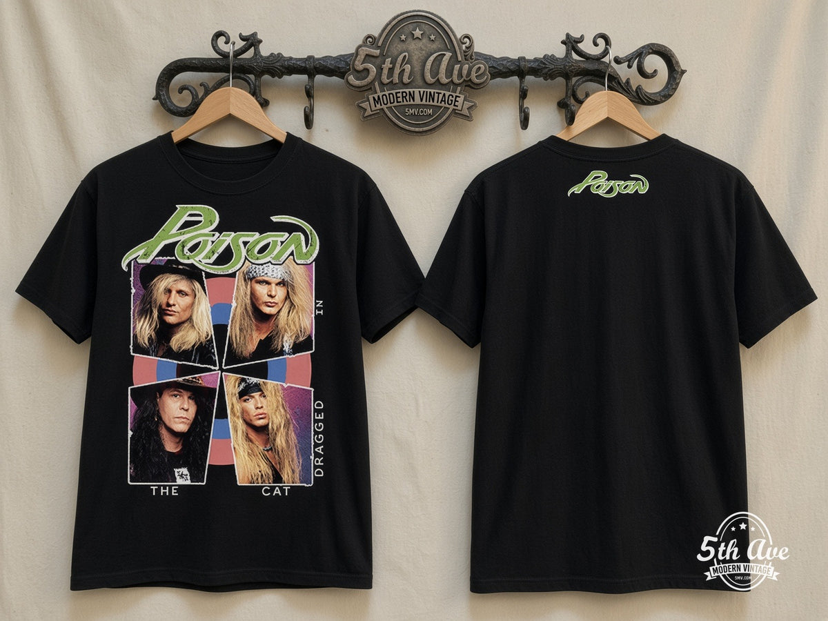 Poison Look What the Cat Dragged In vintage band t-shirt on rack