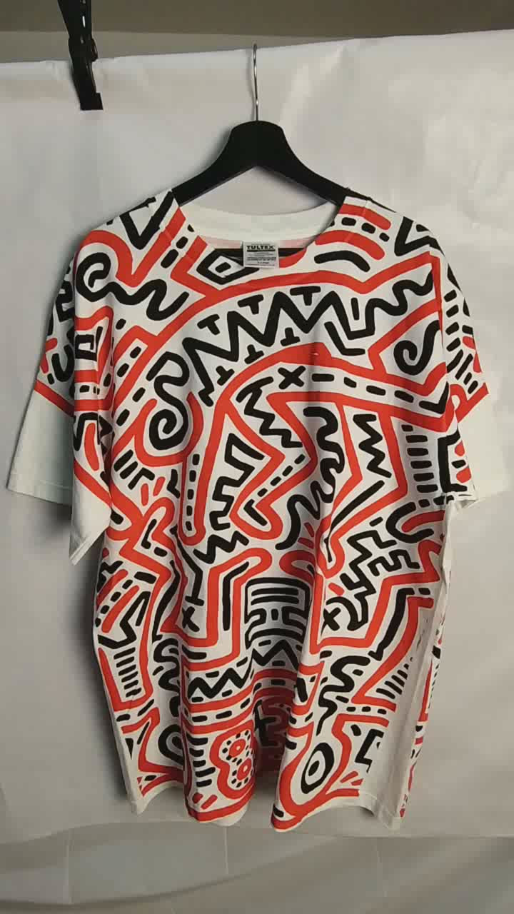 Keith Haring 2 color OVP All Over Print T Shirt - Vintage Band Shirts