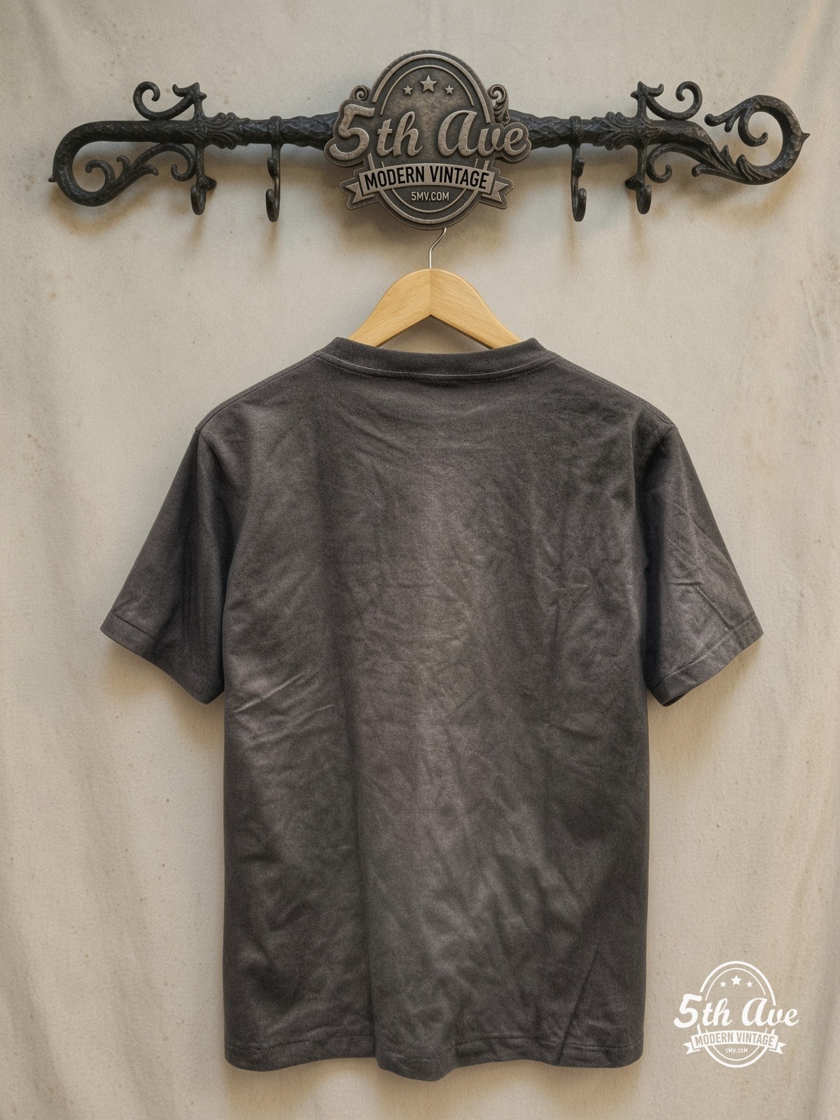 Thom Yorke – Vintage Band T-Shirt — back on locked cream ornate 5th Ave rack