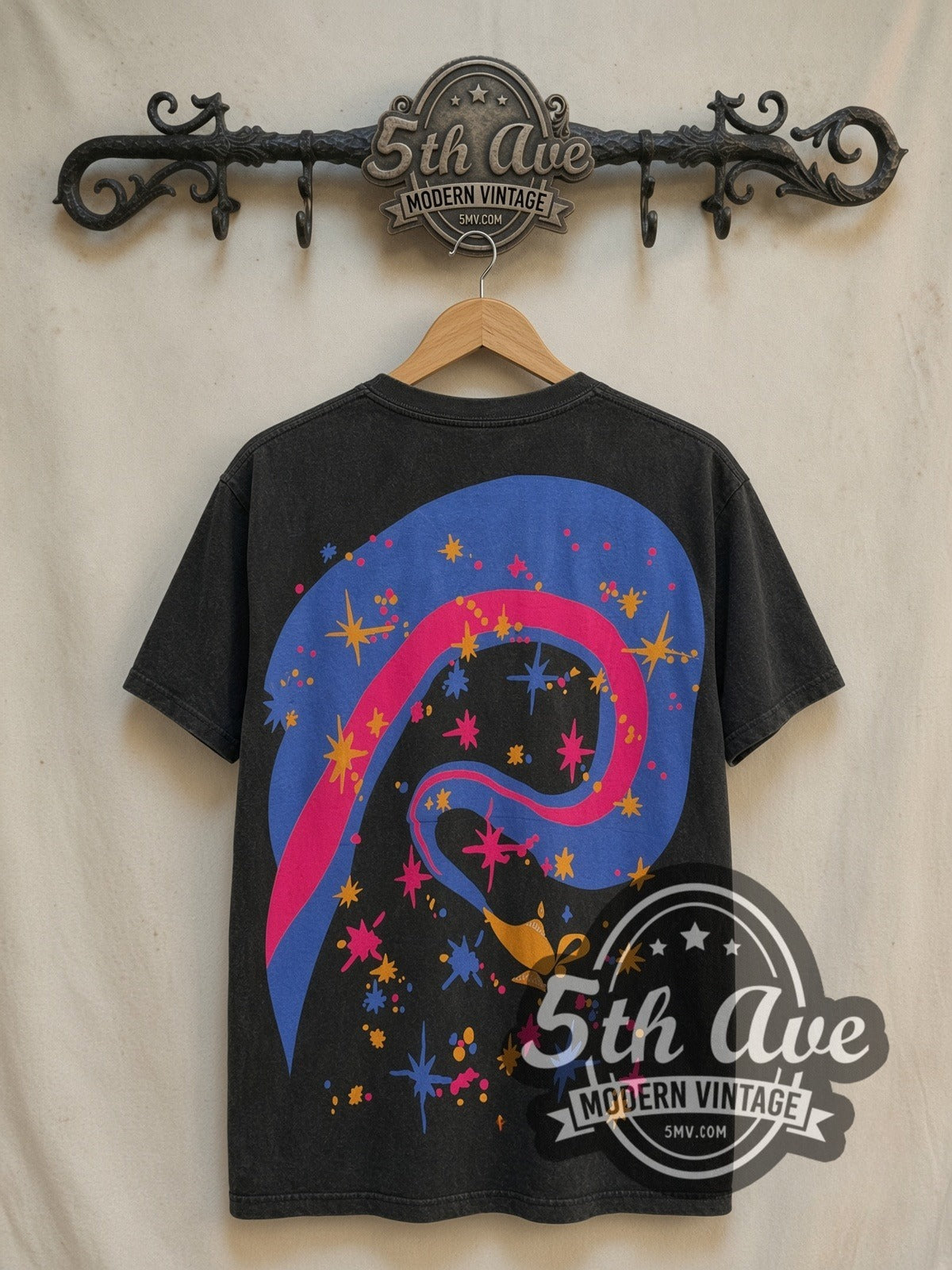 Disney Aladdin Genie Lamp Swirl All Over Print Tee, White