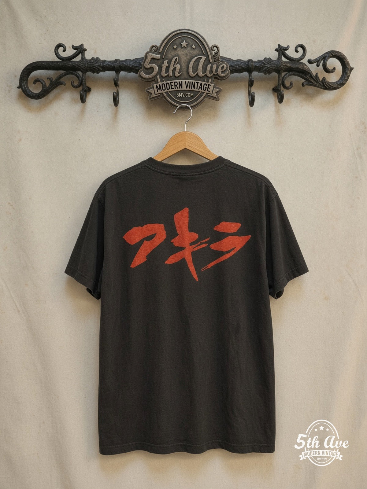 Akira – Neo-Tokyo Is About to Explode – New Vintage Anime Tee — back on locked cream ornate 5th Ave rack