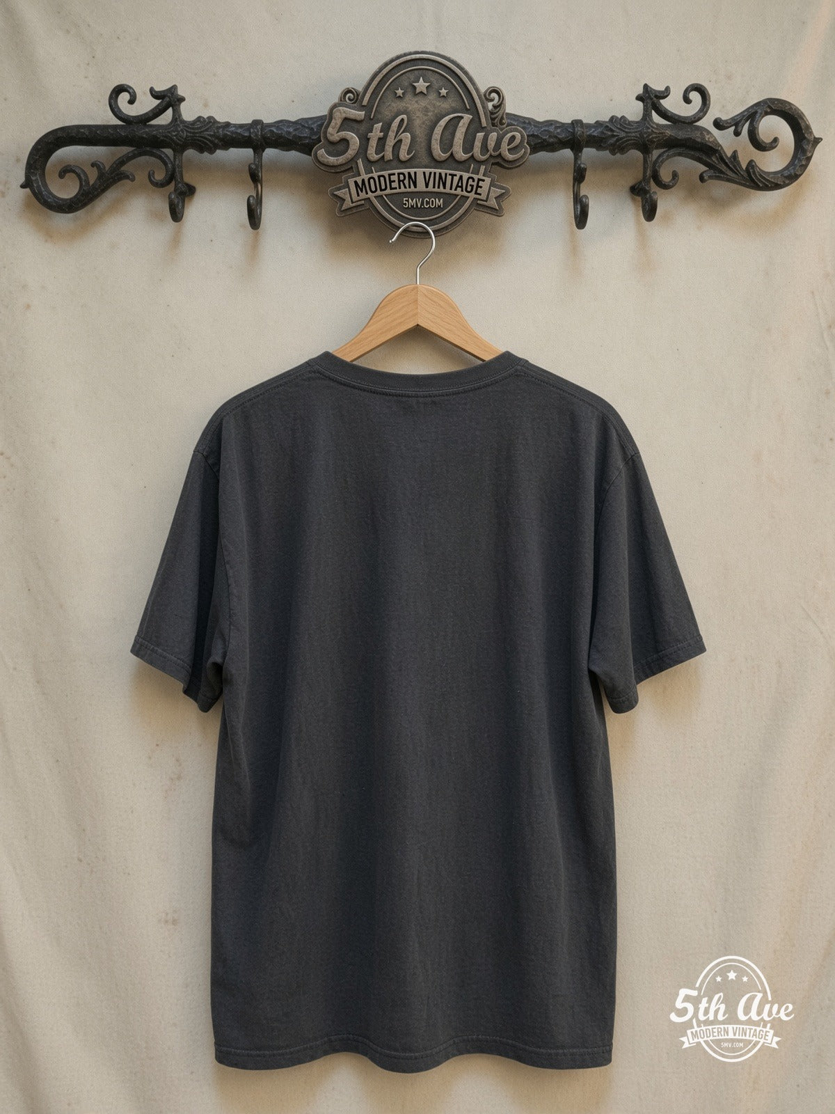 Nine Inch Nails – NIИ / NIN – Vintage Band T-Shirt — back on locked cream ornate 5th Ave rack