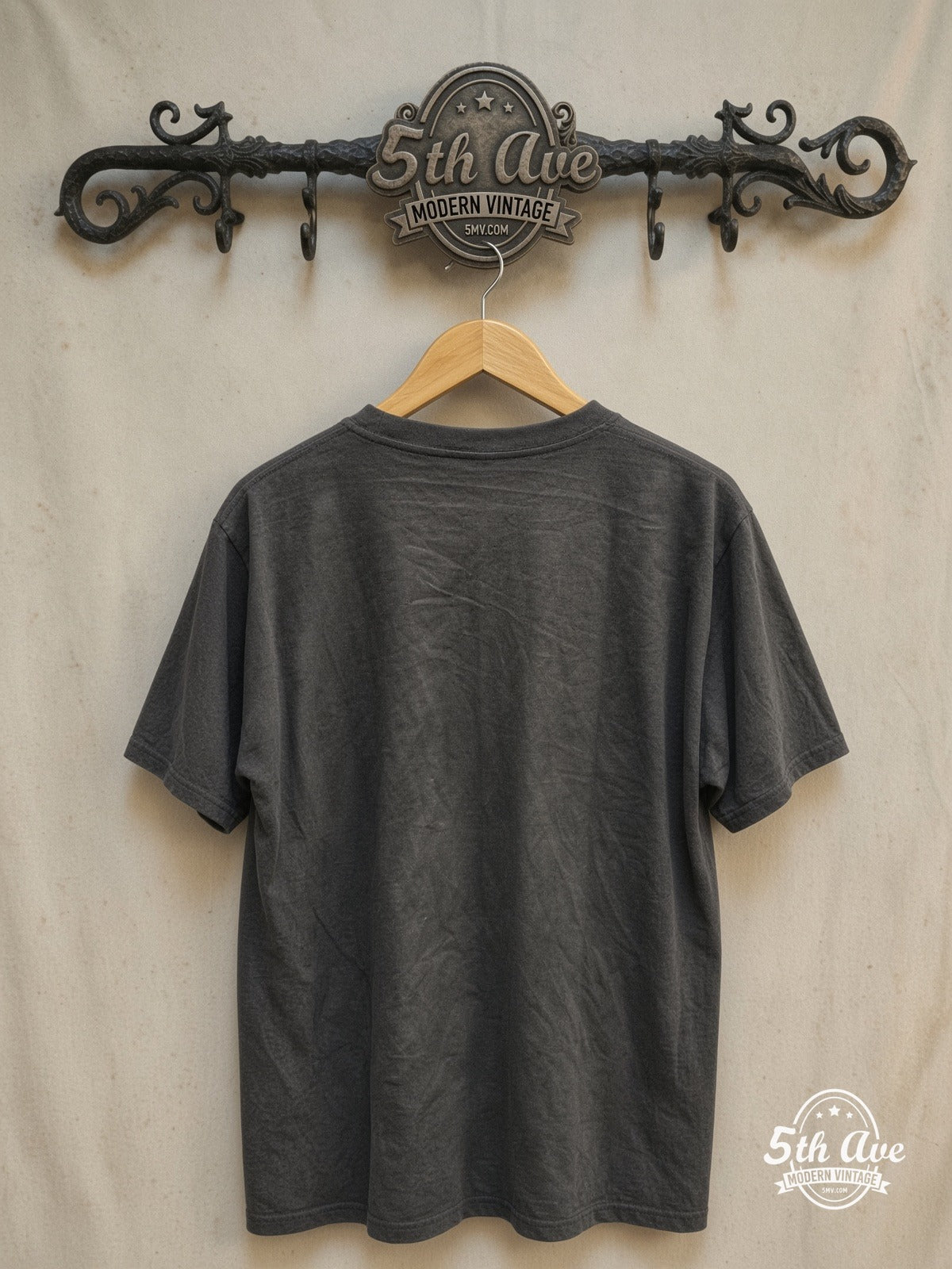Graphic – YES – Vintage Band T-Shirt — back on locked cream ornate 5th Ave rack