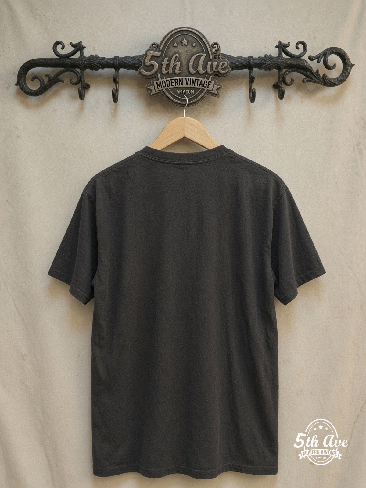KISS – Vintage Band T-Shirt — back on locked cream ornate 5th Ave rack