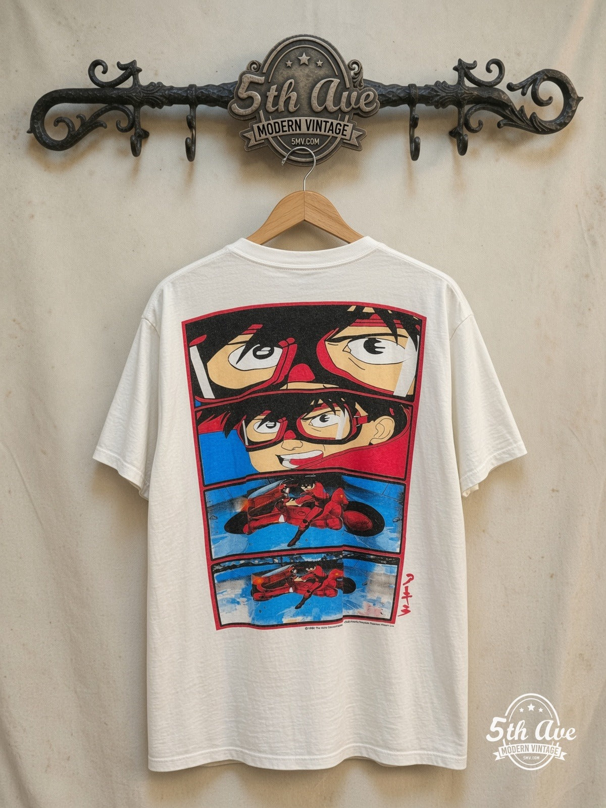 Akira Motorcycle Chronicles vintage band t-shirt back on rack