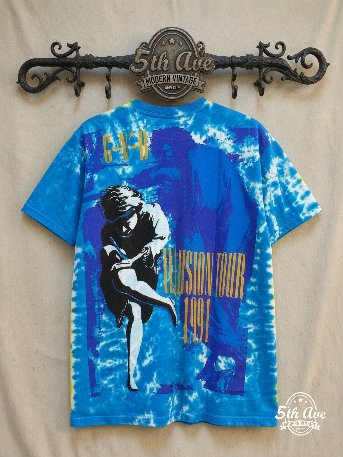 Guns N' Roses Use Your Illusion Tour vintage band t-shirt back on rack