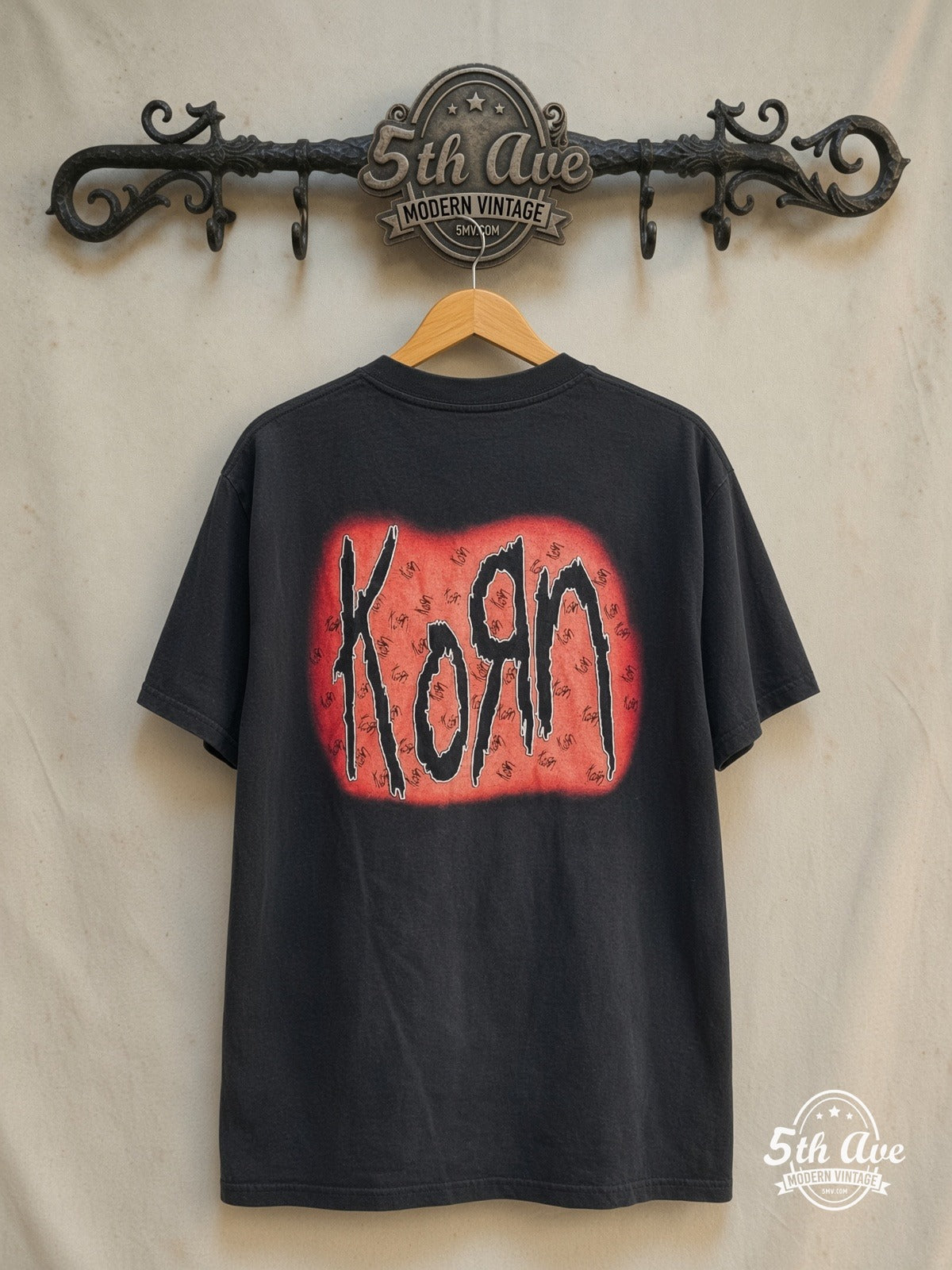 Korn – See You on the Other Side – Vintage Band T-Shirt — back on locked cream ornate 5th Ave rack