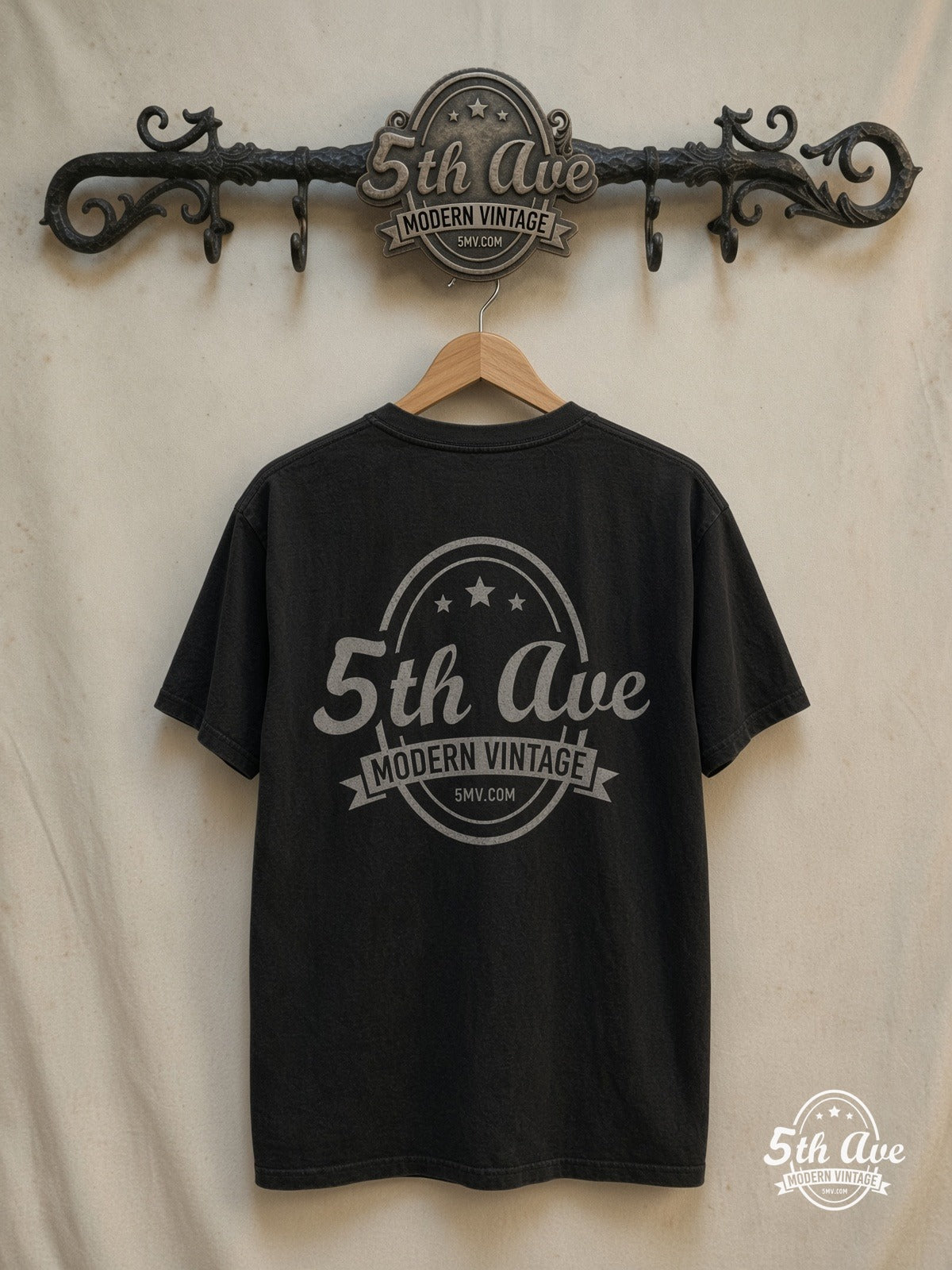 Green Day – Dookie Logo Flies – Vintage Band T-Shirt — back on locked cream ornate 5th Ave rack