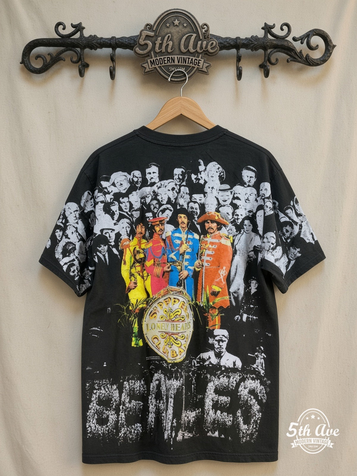 The Beatles Sgt Pepper Hearts vintage band t-shirt back on rack