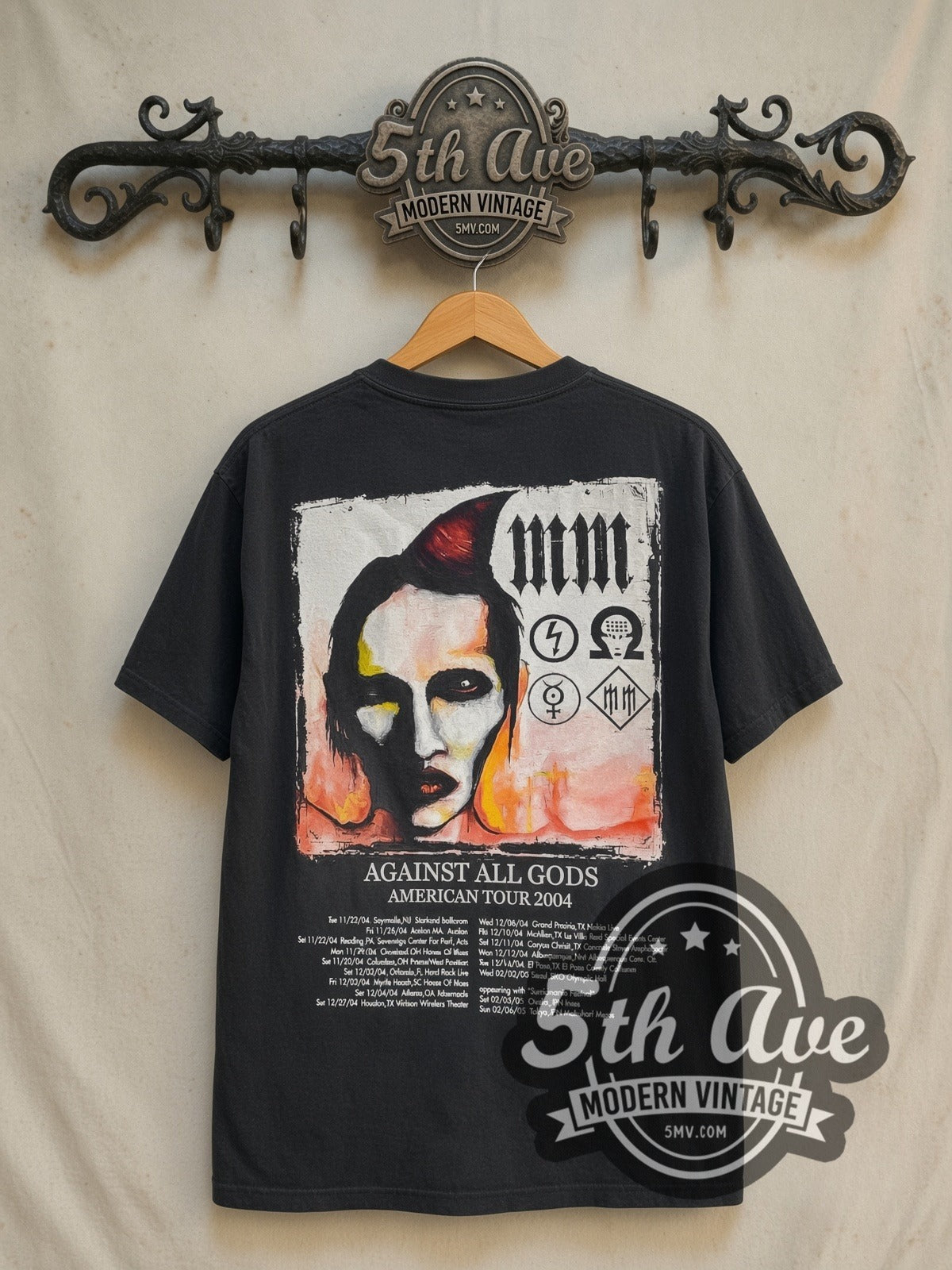 Marilyn Manson Against All Gods Tour 2004 MM Portrait Band Tee