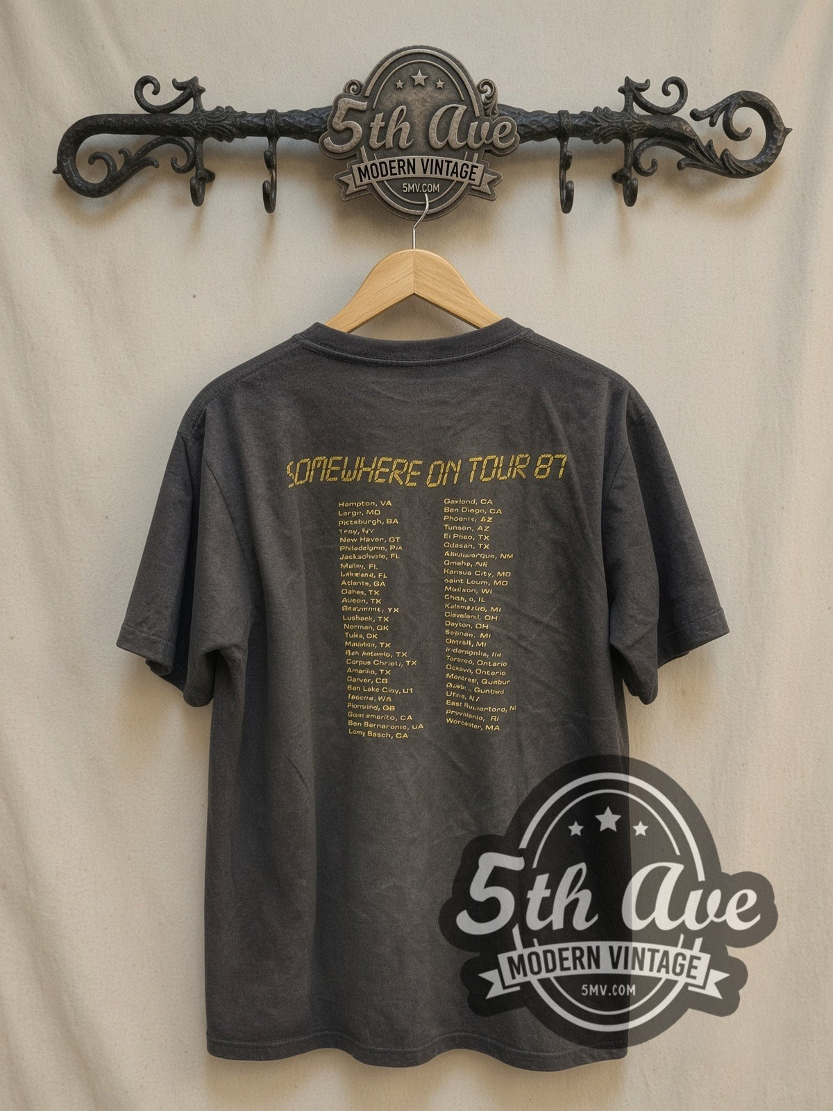 洋楽 Somewhere Somehow - Tour Souvenir Iron Maiden Somewhere Back in Time Vintage Band T-Shirt