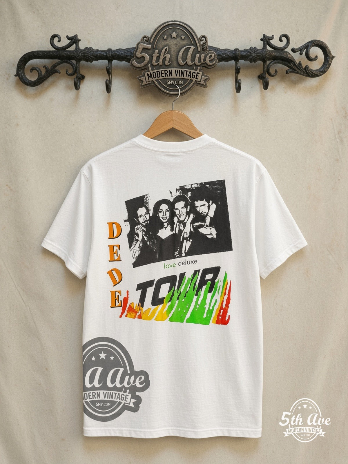 Sade – Love Deluxe Tour 1993 – Vintage Band T-Shirt — back on locked cream ornate 5th Ave rack