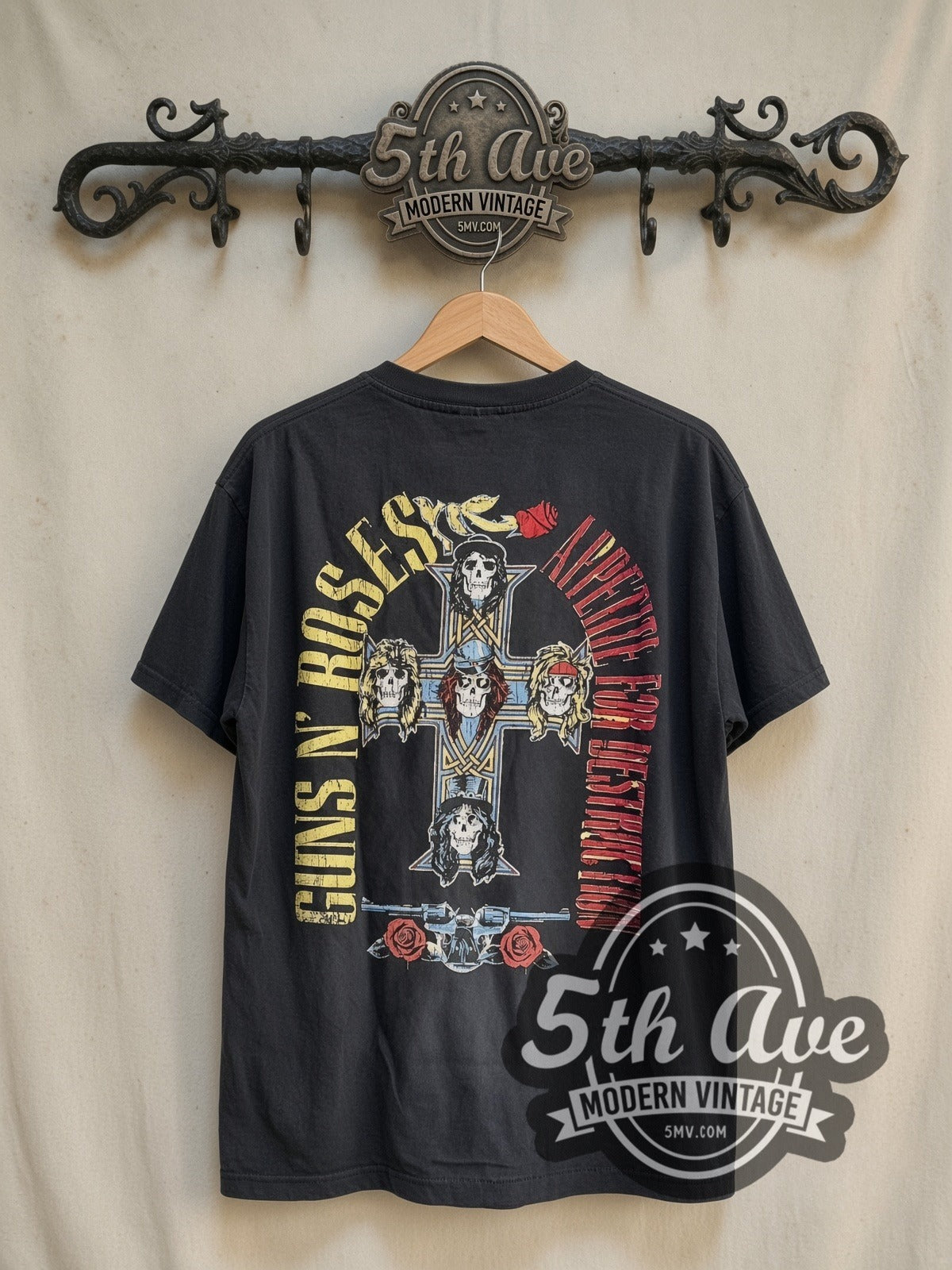 Guns N' Roses Appetite Skeleton Band Cross | Vintage Reprint