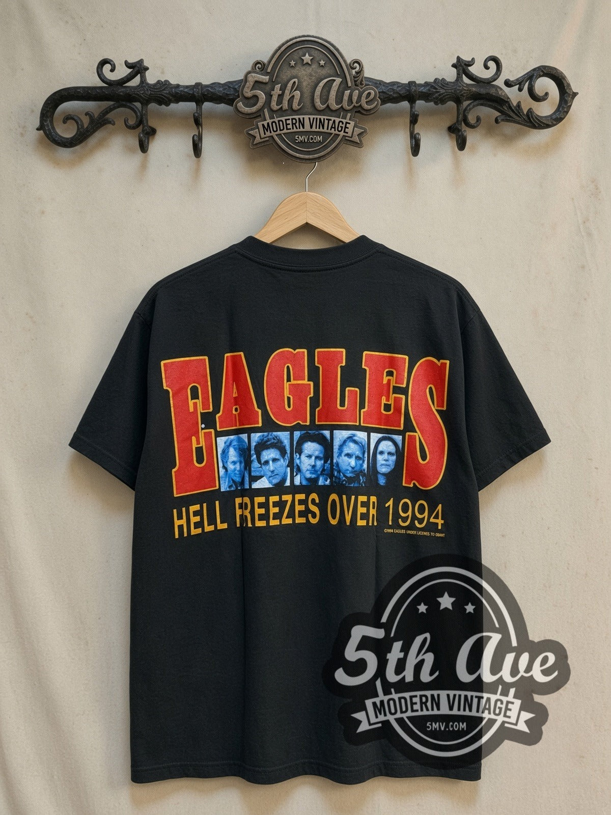Eagles Hotel California Palm Trees White Vintage Band Tee
