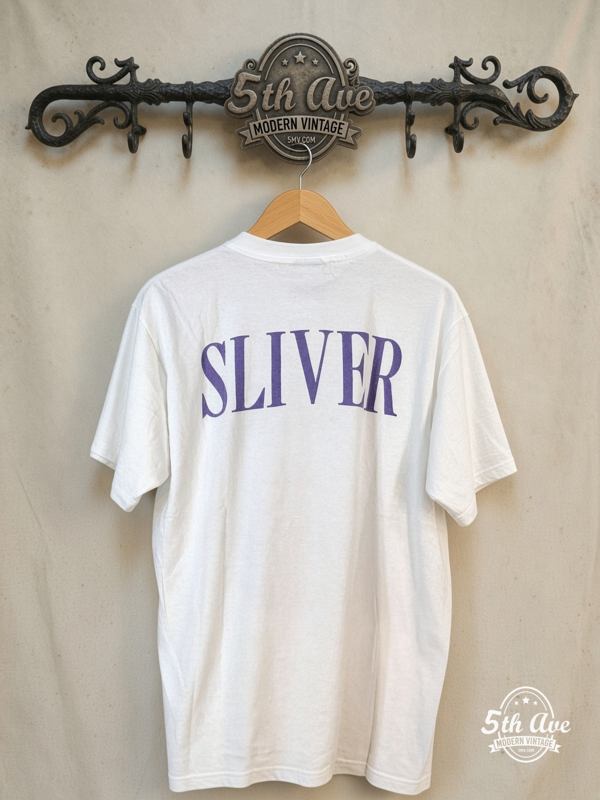Nirvana Sliver vintage band t-shirt back on rack